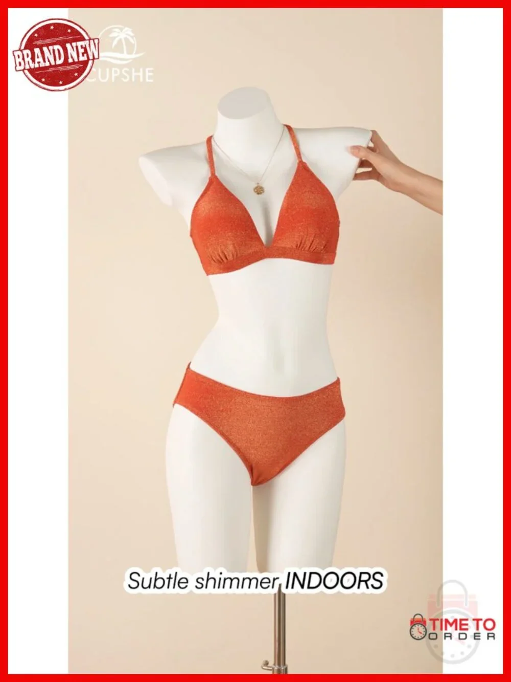 Deep V Neck Low Rise Crisscross Back Bikini Set